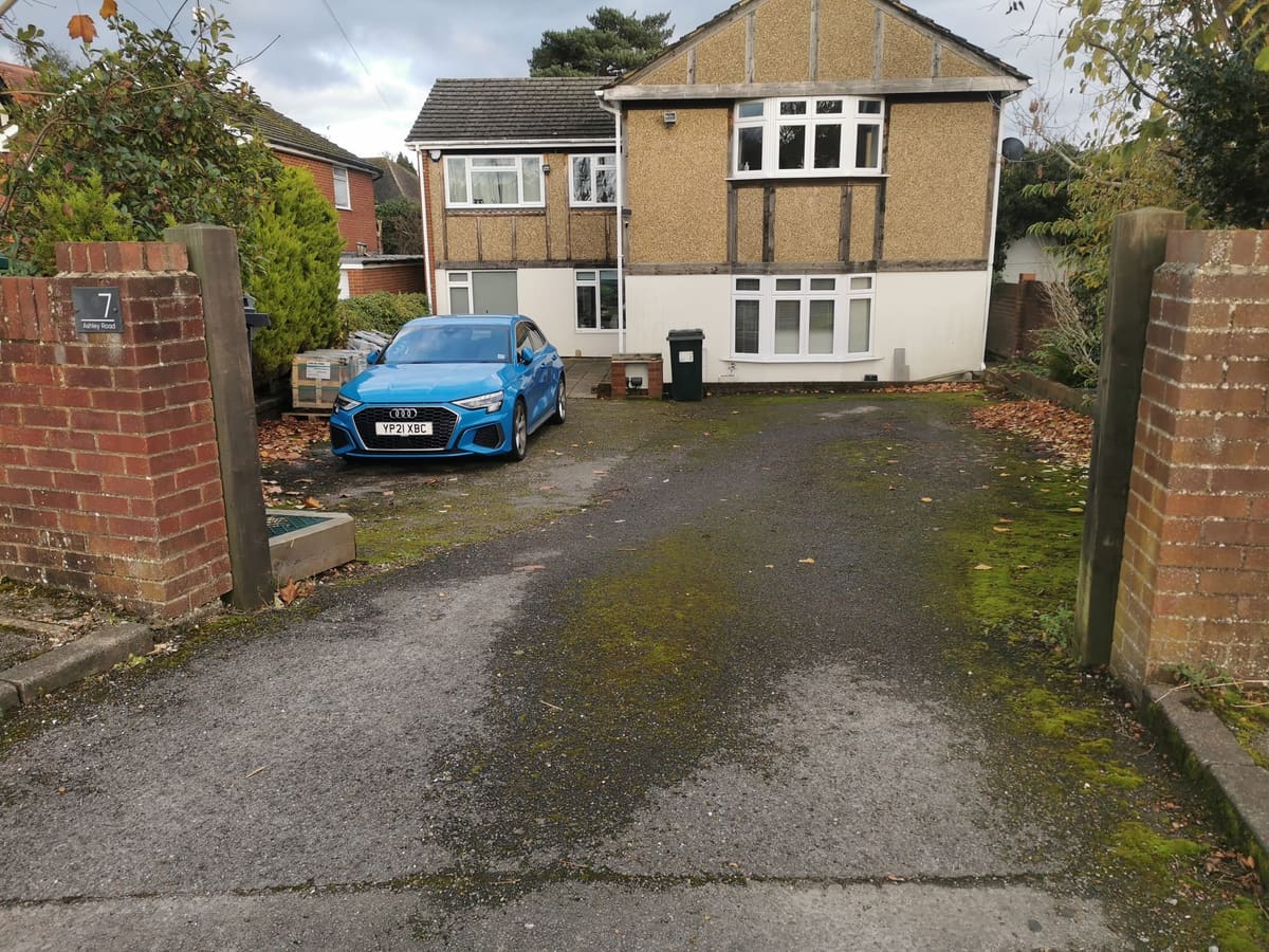 Before: Tarmac drive to a gravel drive on a stabilising grid